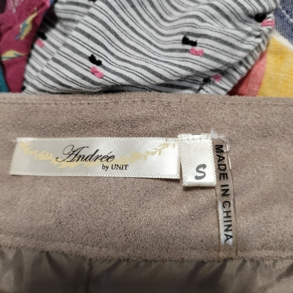 Anthropologie Andree by Unit Color Block Faux Suede Mini Skirt Size Small - Picture 6 of 8